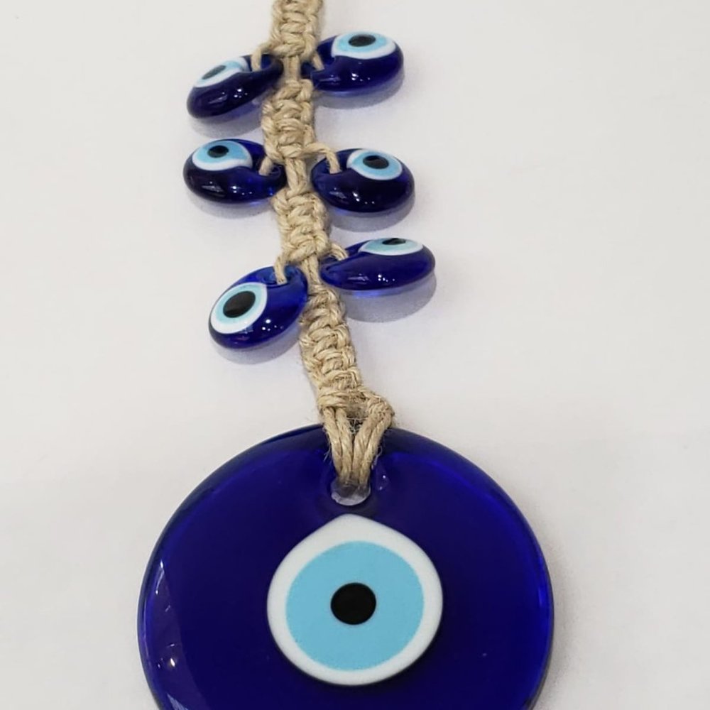 Brand New Wall Hanging 4'' Nazar Evil Eye + 1'' Evil Eye  with Macrome